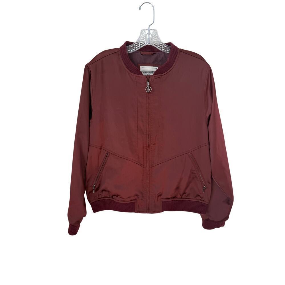 Abercrombie & Fitch Y2K Satin Zip Up Bomber Jacket Size Large